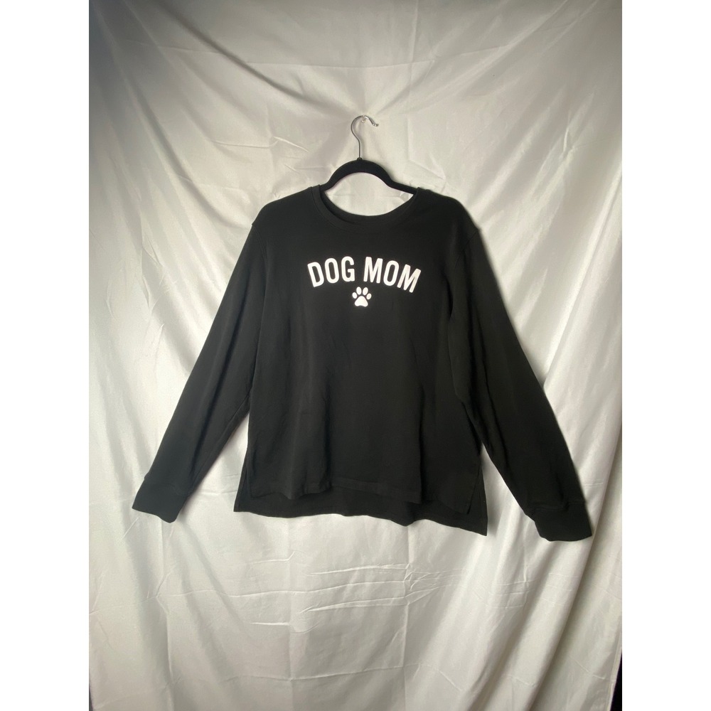 Dog Mom Black Long Sleeve T Shirt Sweatshirt Top Women's Size XL 16 18 - Picture 1 of 6